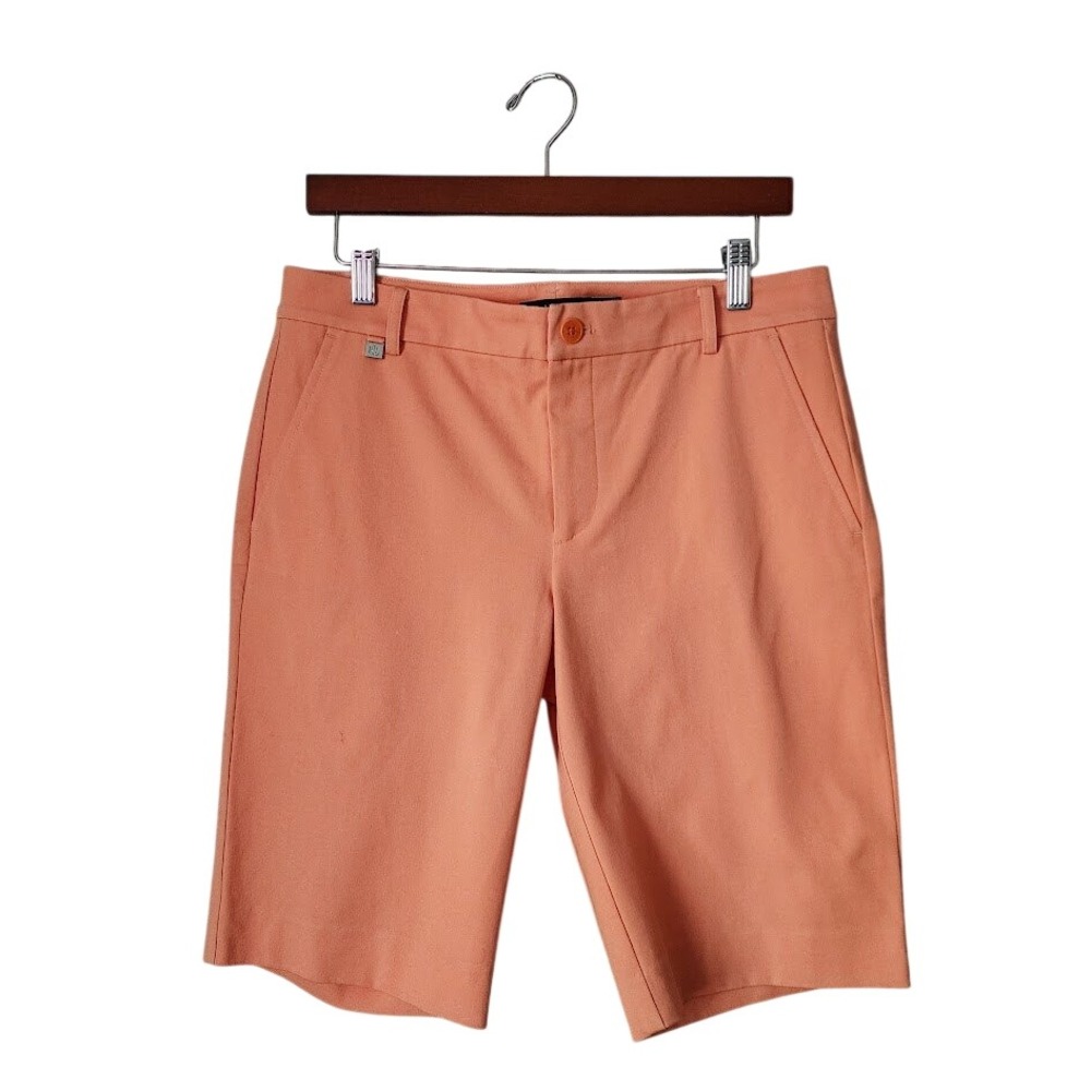 LAUREN RALPH‎ LAUREN Orange & Cream Bermuda Shorts Golf Preppy Size 6